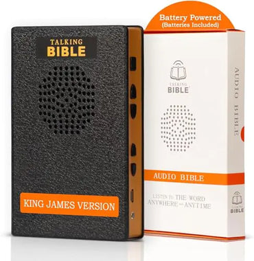 Talking Bible - Electronic Holy Bible Audio Player in English for Seniors Kids and The Blind Battery Powered KJV (King James Version) Black