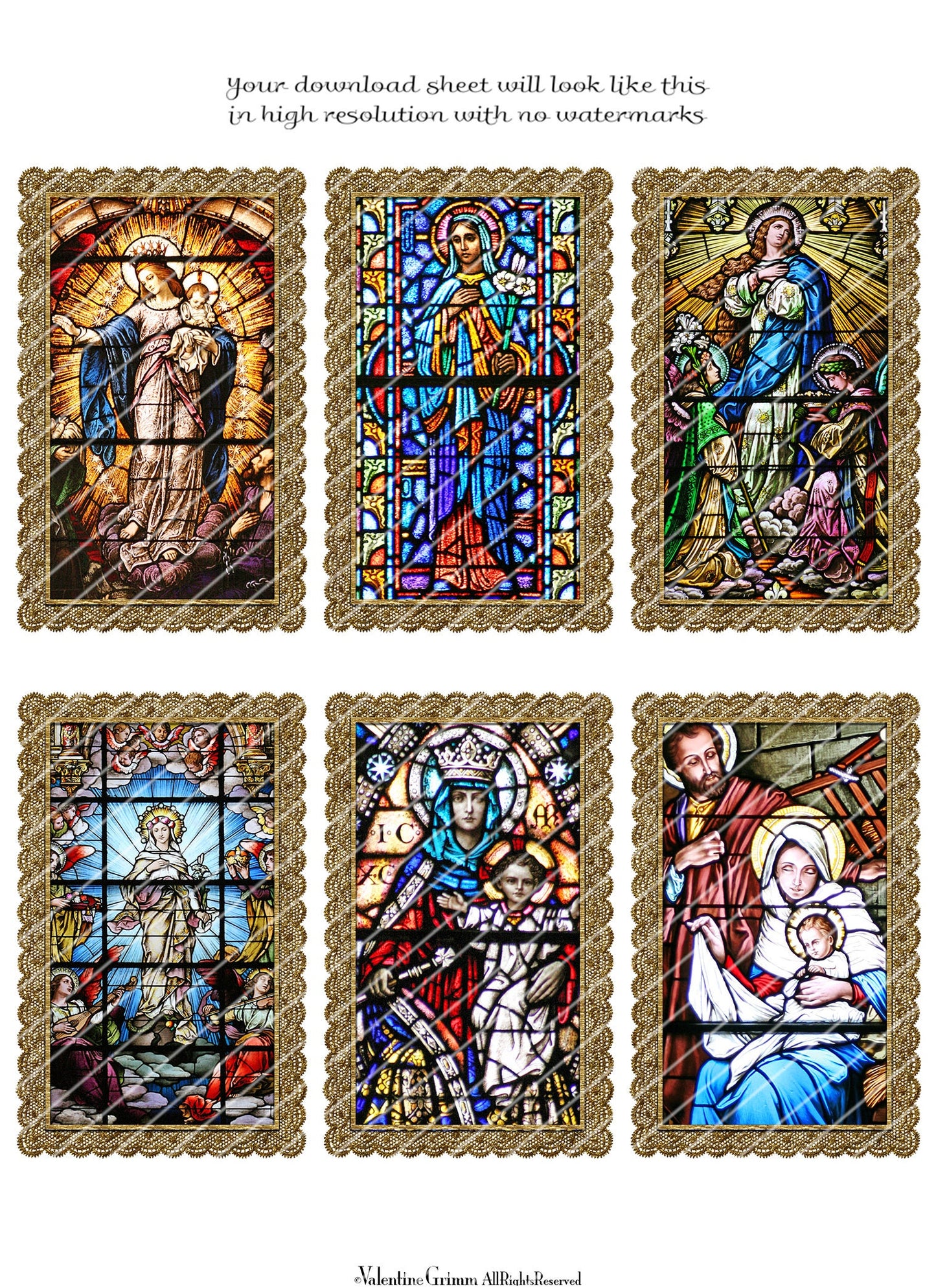 **Premium Queen of Heaven 2.5x4" Devotional Holy Cards**