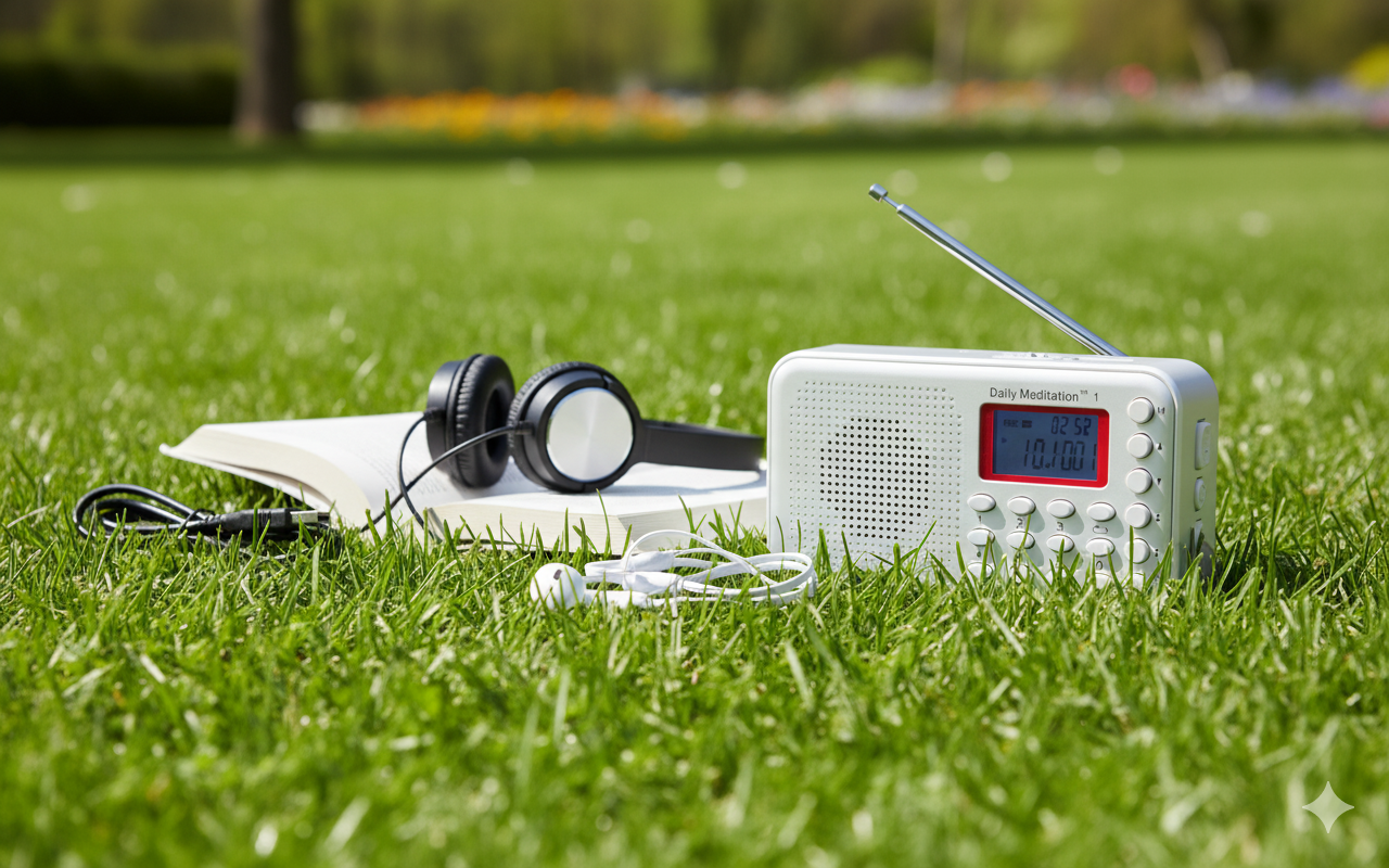 Daily Meditation 1 NKJV Audio Bible Player- New King James Version Electronic Bible (with Rechargeable Battery Charger Ear Buds and Built-in Speaker)