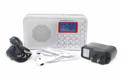 Daily Meditation 1 NKJV Audio Bible Player- New King James Version Electronic Bible (with Rechargeable Battery Charger Ear Buds and Built-in Speaker)