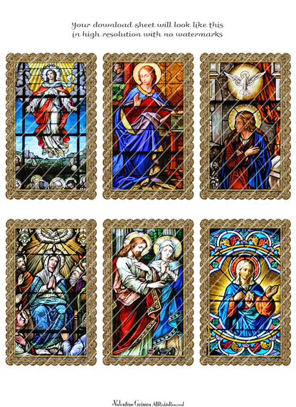 **Premium Queen of Heaven 2.5x4" Devotional Holy Cards**